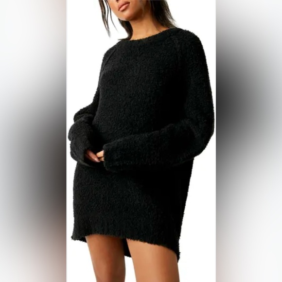 Free People fuzzy teddy bear tunic sweater - Picture 3 of 7